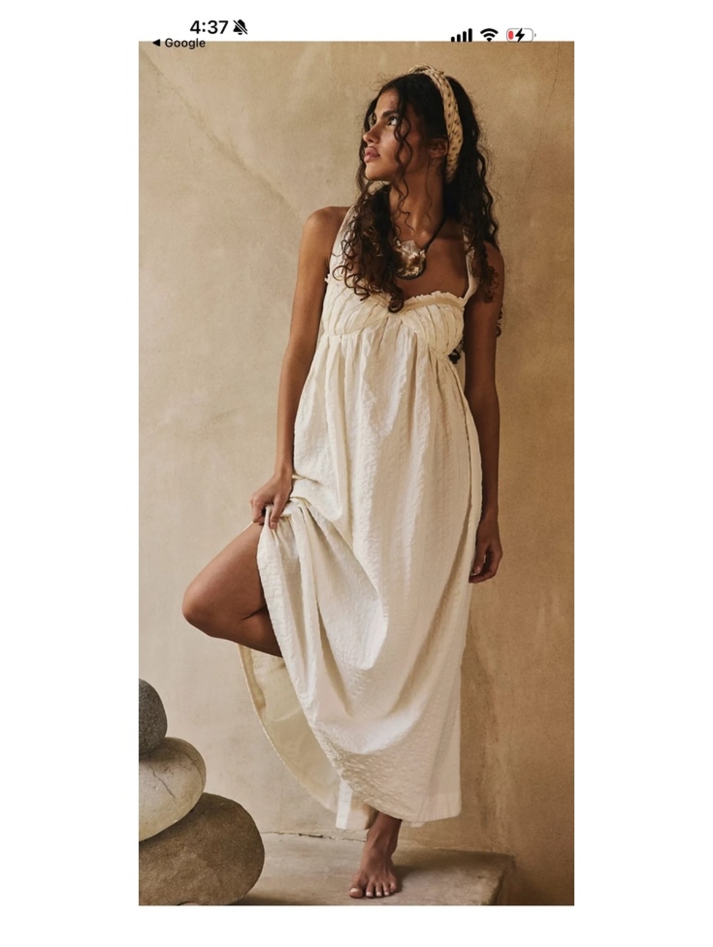 FREE PEOPLE FREE-EST COCONUT MILK IVORY POPPY MIDI DRESS SZ L